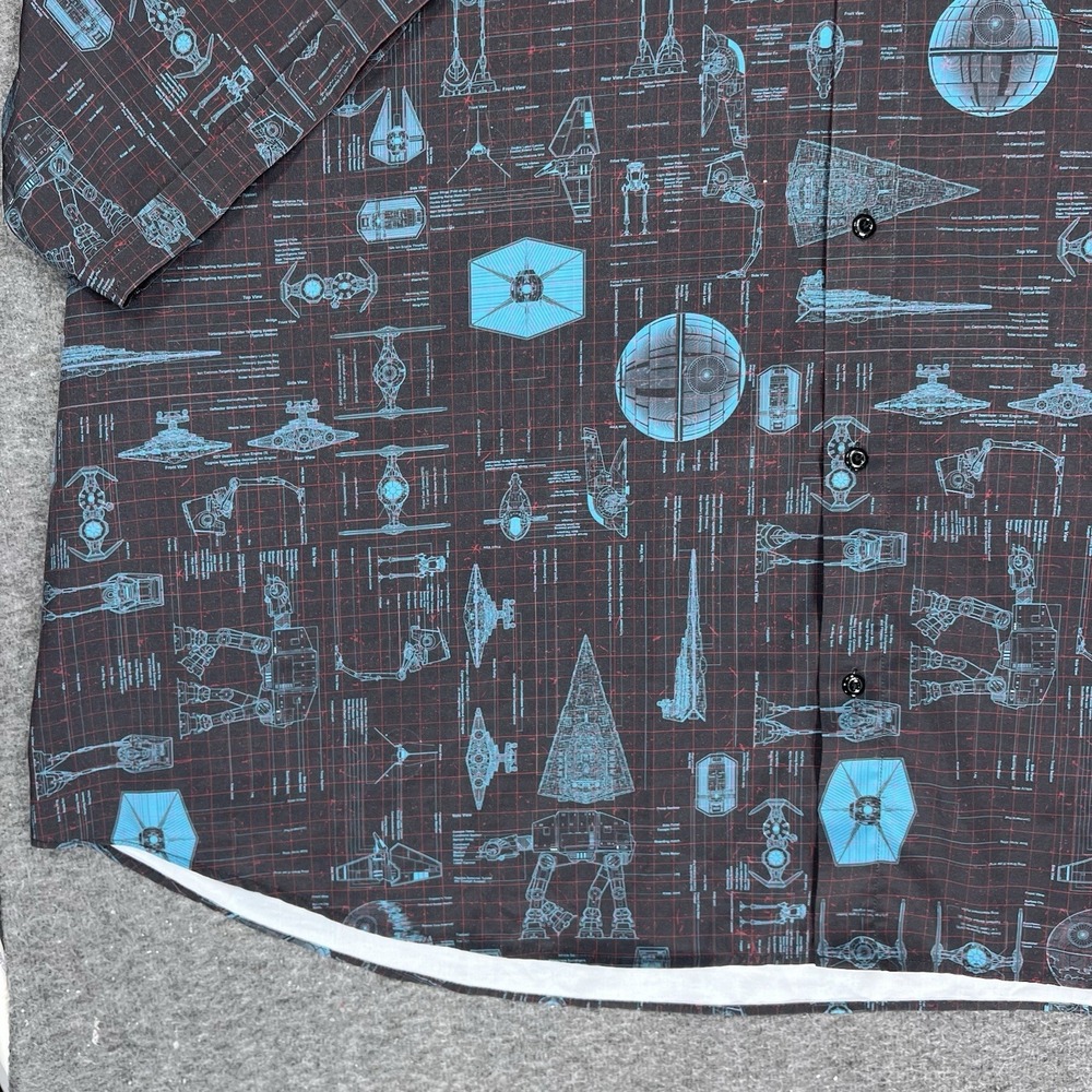 RSVLTS Star Wars shirt Men's 5XL Black Blue Quite Operational Kunuflex button up - Picture 5 of 16